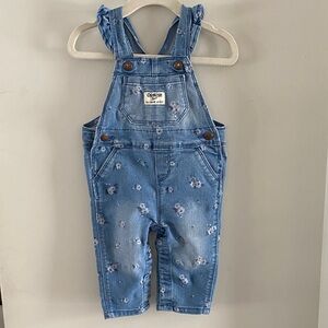 OshKosh B'gosh Floral Blue Overalls